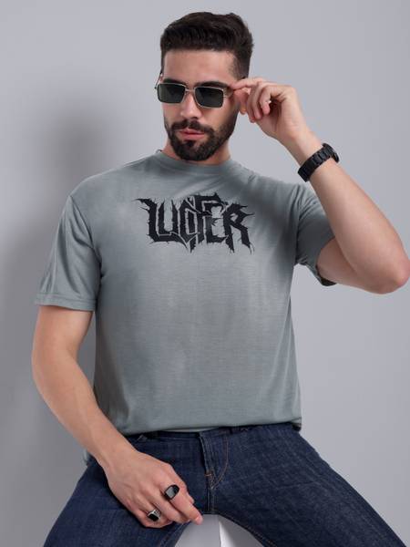 Go Devil Printed Men Round Neck Grey T-Shirt