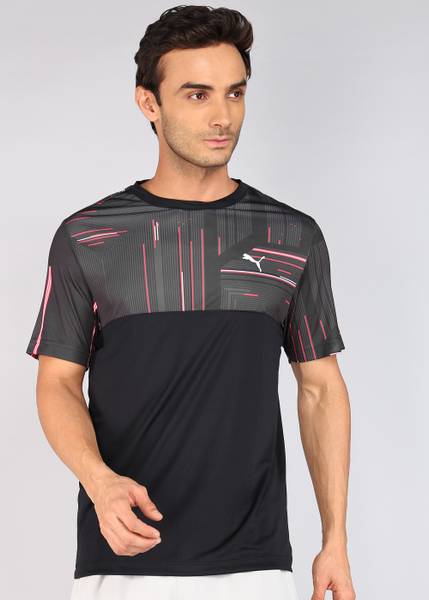 PUMA Printed Men Round Neck Black T-Shirt
