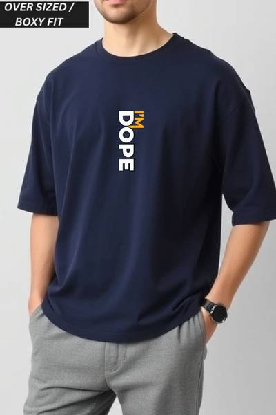 UrGear Printed Men Round Neck Dark Blue T-Shirt