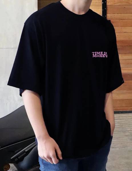RIGO Typography Men Round Neck Black T-Shirt