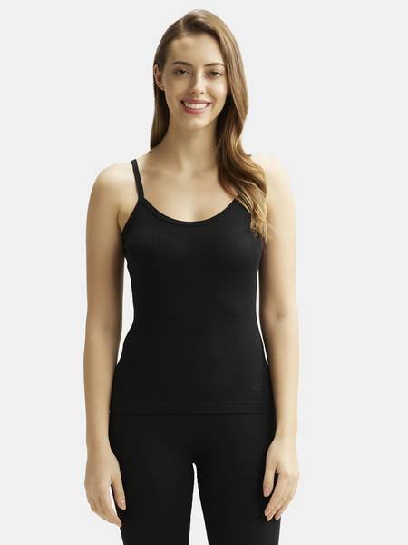 JOCKEY Solid Women Round Neck Black T-Shirt