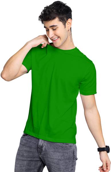 FTX Solid Men Round Neck Dark Green T-Shirt