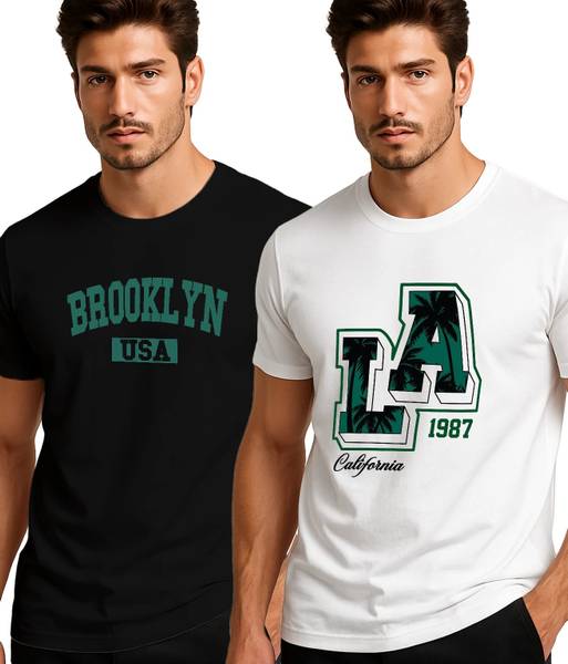 JUARI BE A GENTLEMAN Typography Men Round Neck Multicolor T-Shirt