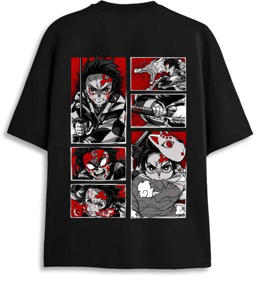 ZEN1FASHION Printed Men Round Neck Black T-Shirt