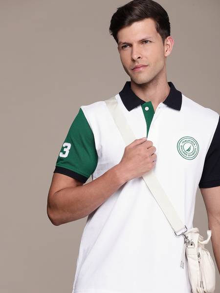 NAUTICA Solid Men Polo Neck White T-Shirt