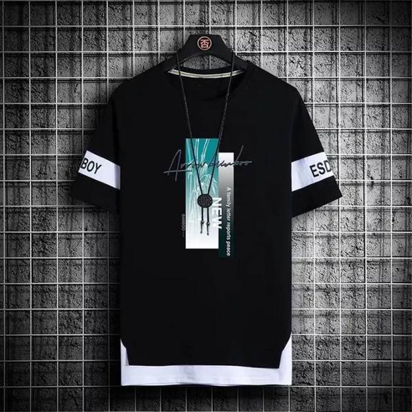 Printed Men Black T-Shirt