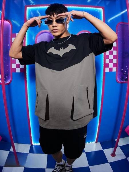 The Souled Store Graphic Print Men Round Neck Black, Grey T-Shirt