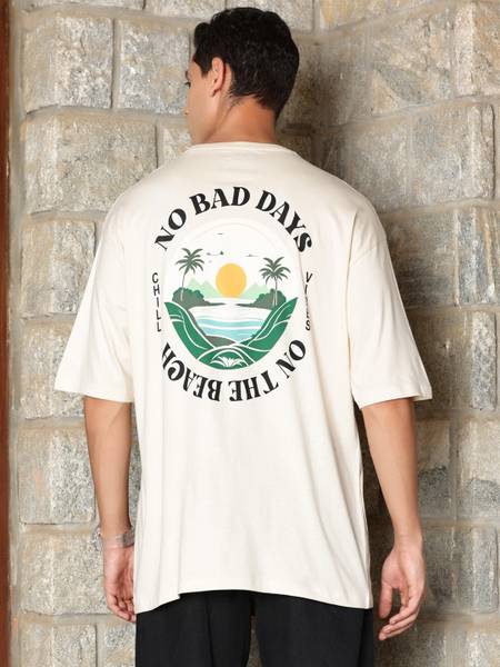 THOMAS SCOTT Printed Men Round Neck Beige T-Shirt