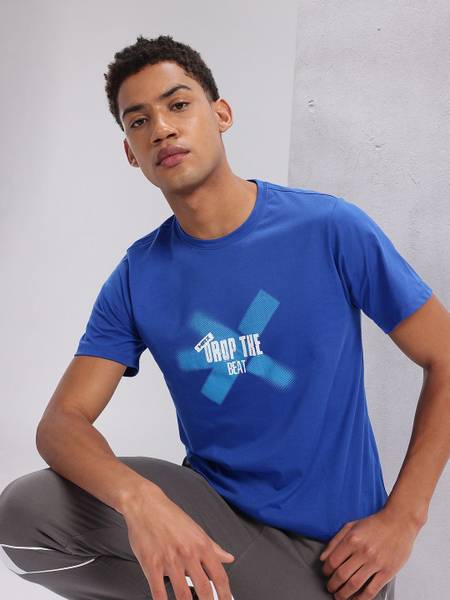 HRX by Hrithik Roshan Printed Men Round Neck Blue T-Shirt