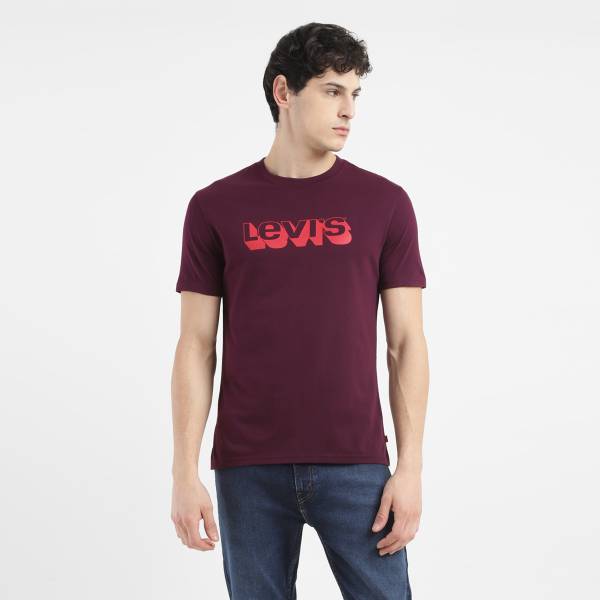 LEVI'S Graphic Print Men Crew Neck Purple T-Shirt