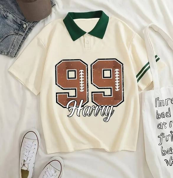 CULISH Printed Men Polo Neck White T-Shirt