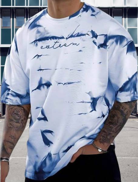 Starvy Tie & Dye Men Round Neck Blue T-Shirt