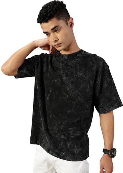 BEEFITS Solid Men Round Neck Black T-Shirt