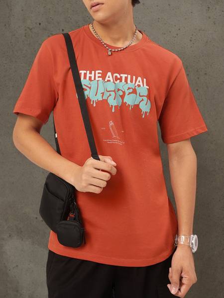 Kook N Keech Printed Men Round Neck Red T-Shirt