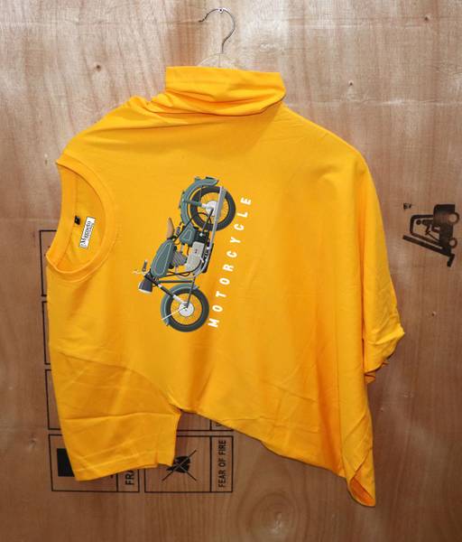 Magneto Printed Men Round Neck Yellow T-Shirt