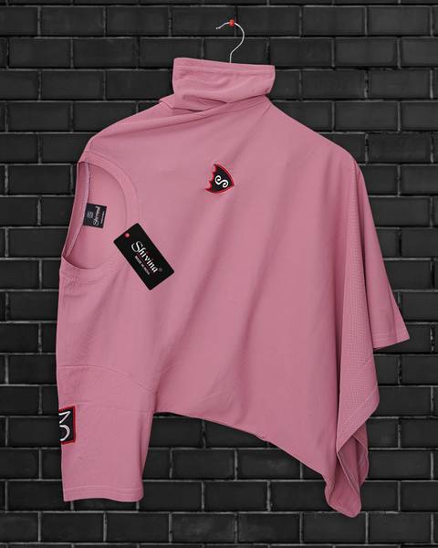 SHIVINA Printed Men Round Neck Pink T-Shirt