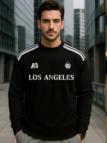 Jump Cuts Printed Men Round Neck Black, White T-Shirt