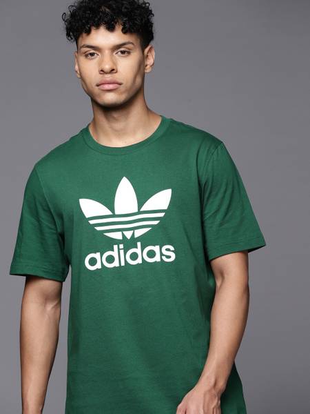 ADIDAS ORIGINALS Printed Men Round Neck Green T-Shirt