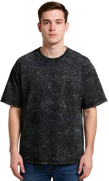 BEEFITS Solid Men Crew Neck Black T-Shirt