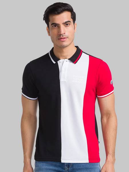 PARX Solid Men Polo Neck Black T Shirt Price History