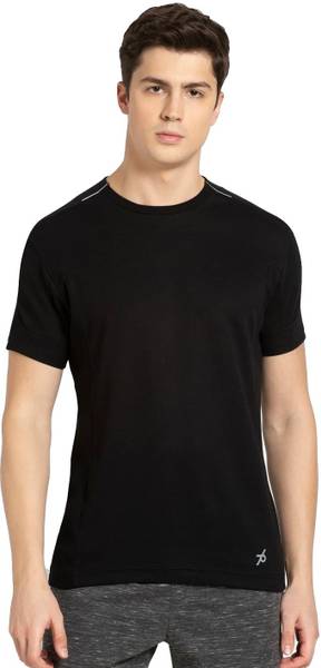 JOCKEY Solid Men Round Neck Black T-Shirt