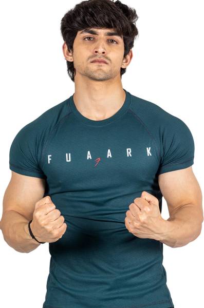FuaarK Typography Men Round Neck Dark Green T-Shirt