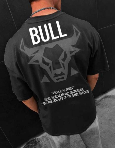 DHOISE Printed Men Round Neck Black T-Shirt