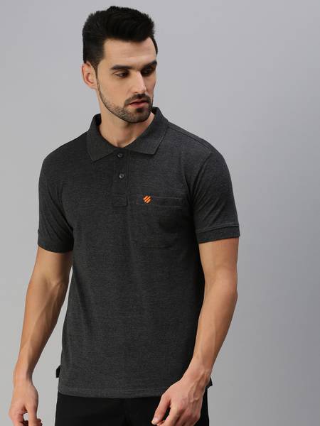 ONN Solid Men Polo Neck Black T-Shirt