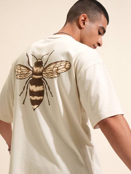 HIGHLANDER Printed Men Round Neck White T-Shirt