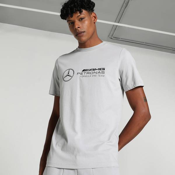 PUMA Printed, Typography Men Round Neck Grey T-Shirt