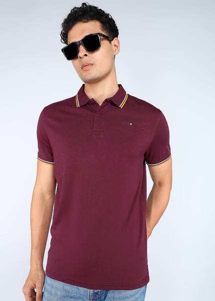 Pepe Jeans Solid Men Polo Neck Red T-Shirt