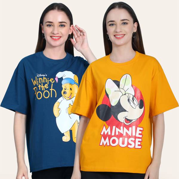 DreamBe Printed Women Round Neck Multicolor T-Shirt