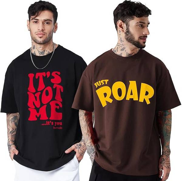 Leotude Printed Men Round Neck Multicolor T-Shirt