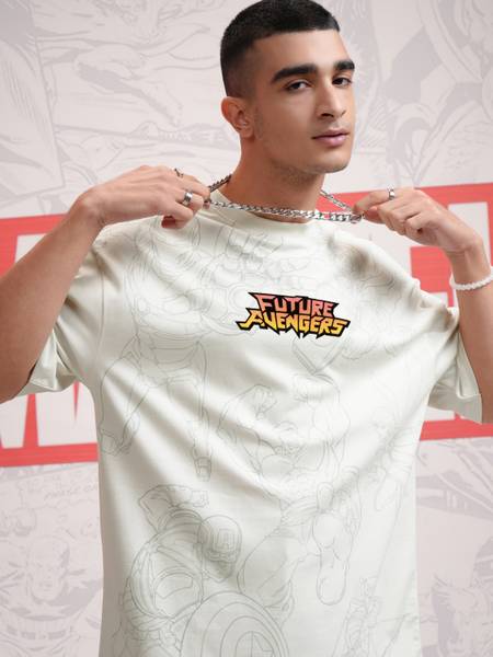 HIGHLANDER Printed Men Round Neck White T-Shirt