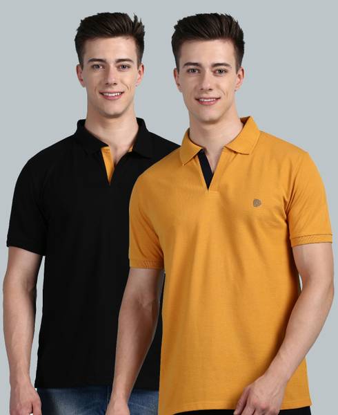 LUX cozi Solid Men Polo Neck Multicolor T-Shirt