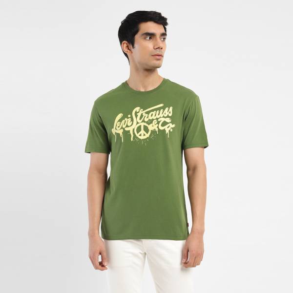 LEVI'S Printed Men Crew Neck Green T-Shirt