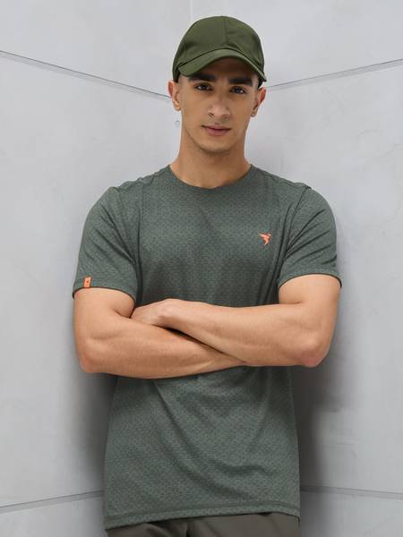 TECHNOSPORT Sporty Men Crew Neck Green T-Shirt