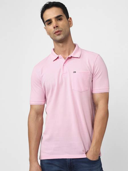 PETER ENGLAND Solid Men Henley Neck Light Blue T-Shirt