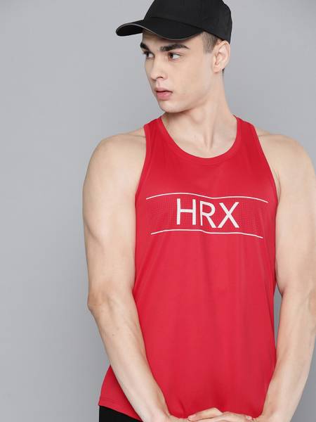 HRX by Hrithik Roshan Printed Men Round Neck Red T-Shirt