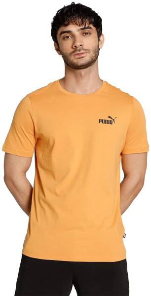 GMR Solid Men Round Neck Yellow T-Shirt