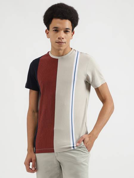 United Colors of Benetton Striped Men Round Neck Multicolor T-Shirt