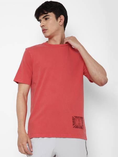 American Eagle Outfitters Printed Men Round Neck Red T-Shirt