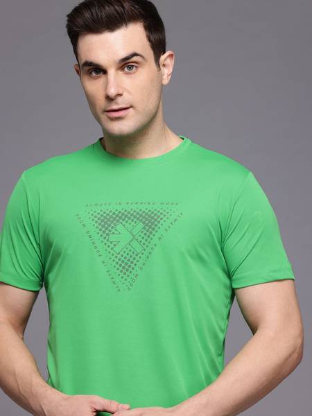 HRX by Hrithik Roshan Printed Men Round Neck Green T-Shirt