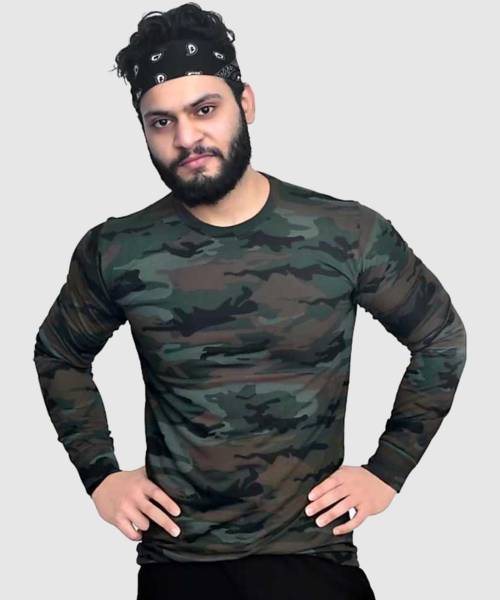 Namita Enterprise Military Camouflage Men Round Neck Multicolor T-Shirt
