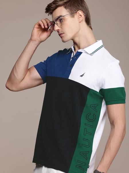 NAUTICA Colorblock Men Polo Neck Multicolor T-Shirt