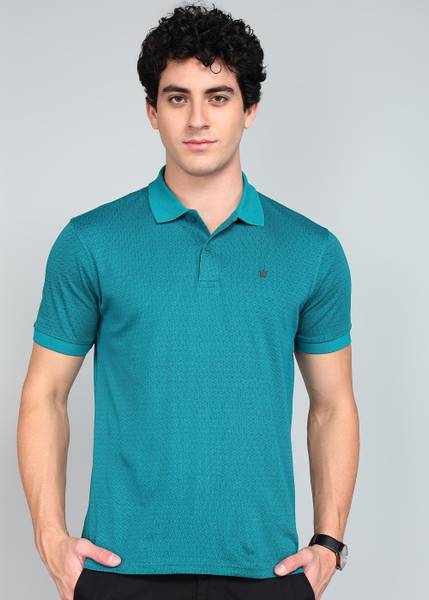 LOUIS PHILIPPE Printed Men Polo Neck Light Green T-Shirt
