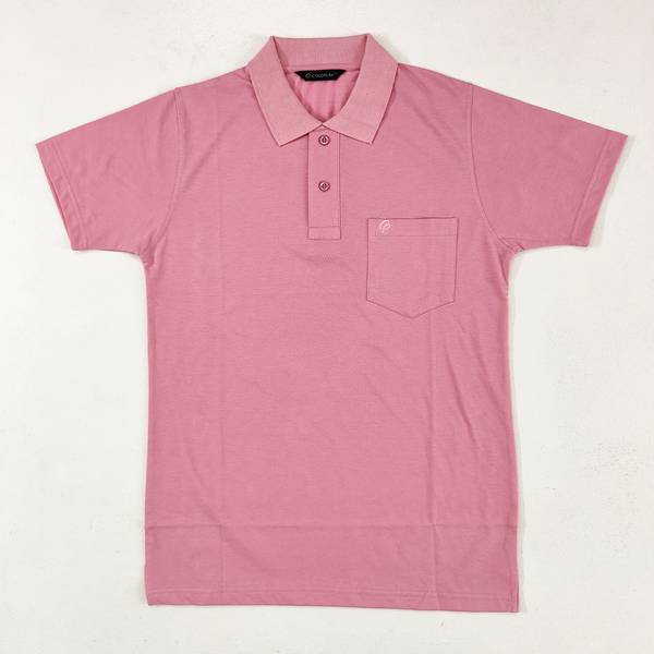 Coldplay Solid Men Polo Neck Pink T-Shirt