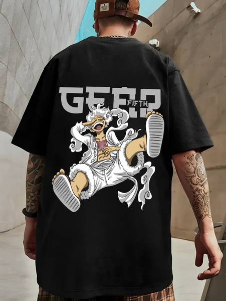 Manlino Graphic Print Men Round Neck Black T-Shirt