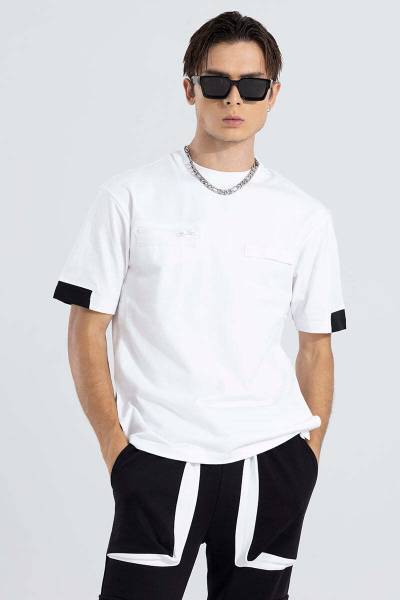 Snitch Solid Men Crew Neck White T-Shirt
