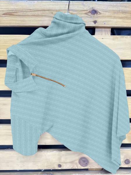 COMBRAIDED Self Design Men Polo Neck Light Blue T-Shirt